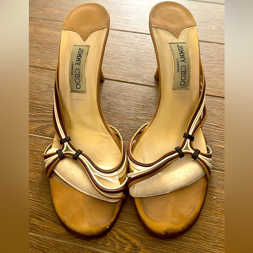 Jimmy Choo Women's Tan Strappy Heels